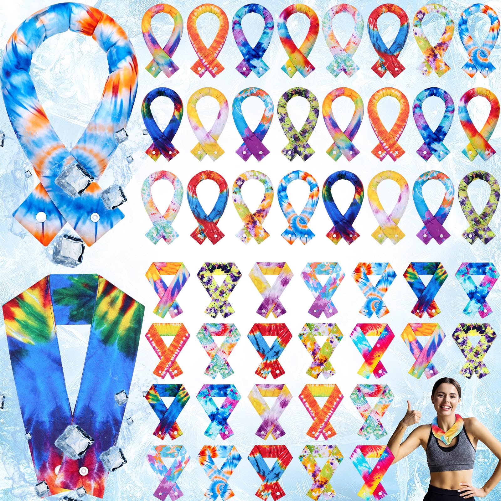 Geyoga Cooling Neck Wraps Cooling Scarf Wrap Bandanas for Summer Women Men Walking Riding Outdoor
