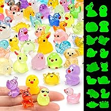 FEXIA 100 Pcs Mini Resin Animals 20 Types Glow in The Dark Figurines Bulk Set for DIY Garden Aquarium Micro Landscape and Party Decoration Desk Pets and Miniature Accessories