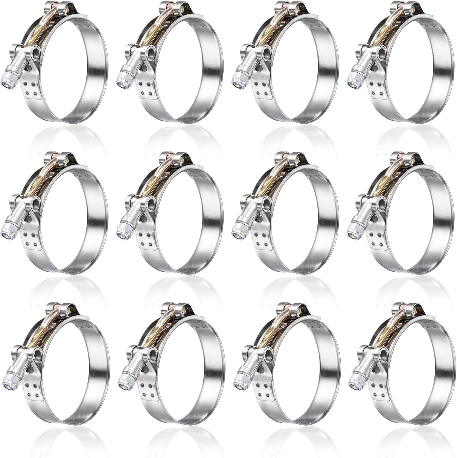 12Pack 1" T Bolt Hose Clamps - 304 Stainless Steel Turbo Intake Clamp for Turbo Tubes, Intercooler Pipes, Heavy Duty Radiator Hose Clamps Adjustable Range 34mm-40mm for 1" Hose ID 12pcs t bolt hose clamp 1" t bolt hose clamp 34-40mm(1.33"-1.57")