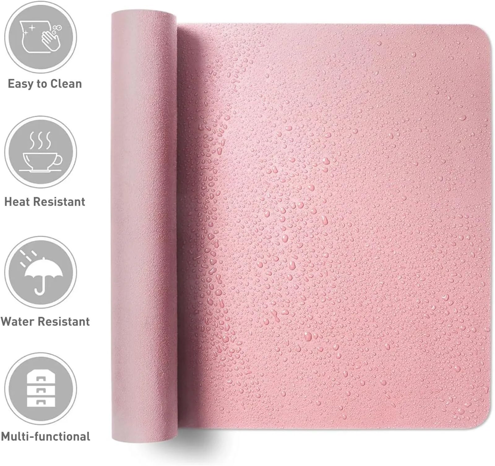 Tappetino for mouse portatile Tappetino for mouse grande da gioco Impermeabile antiscivolo Per Ufficio,Casa(Pink,90x43cm)