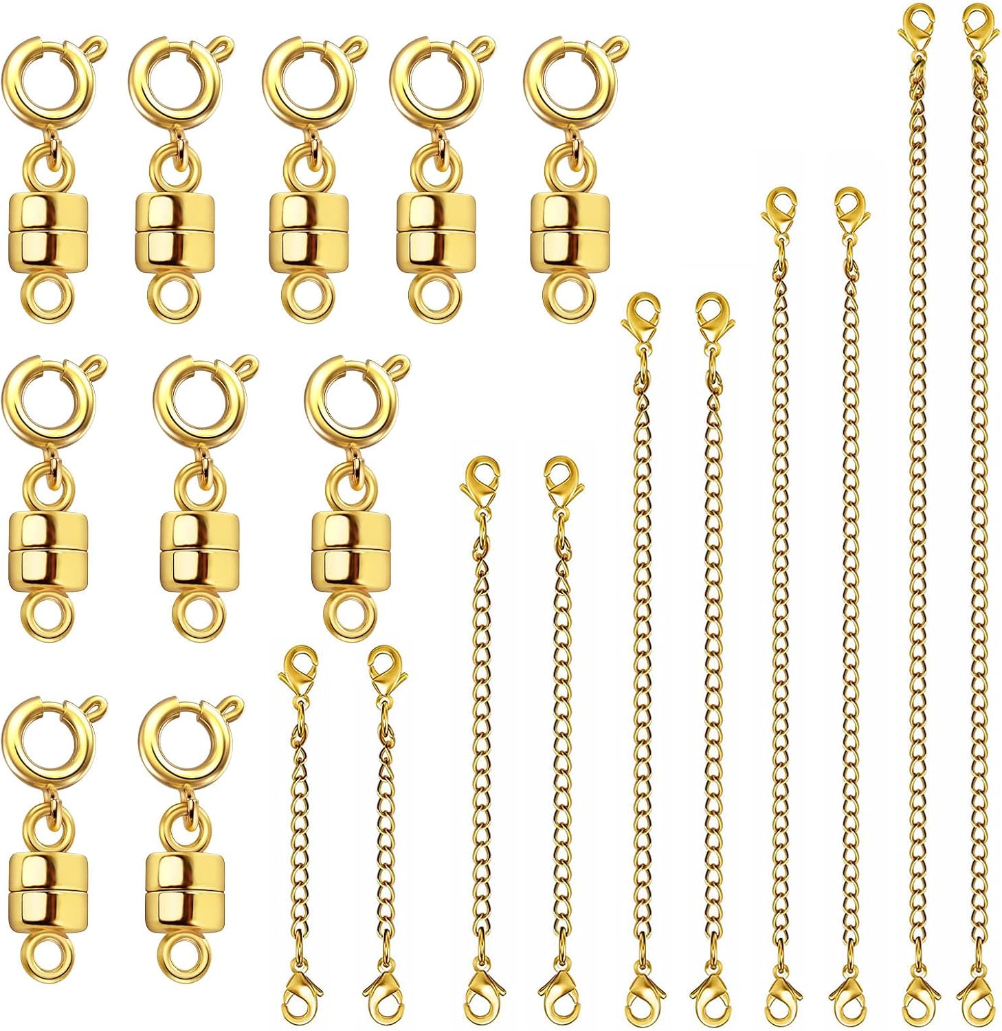 Evnlo Necklace Extender and Magnetic Necklace Clasp,Gold and Silver Chain Extenders for Necklaces Bracelet Jewelry