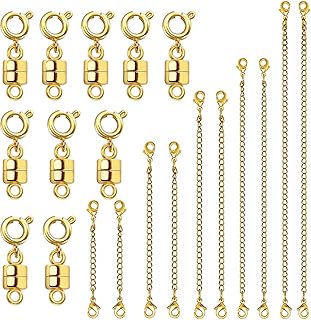 Evnlo Necklace Extender and Magnetic Necklace Clasp,Gold Chain Extenders for Necklaces Bracelet Jewelry