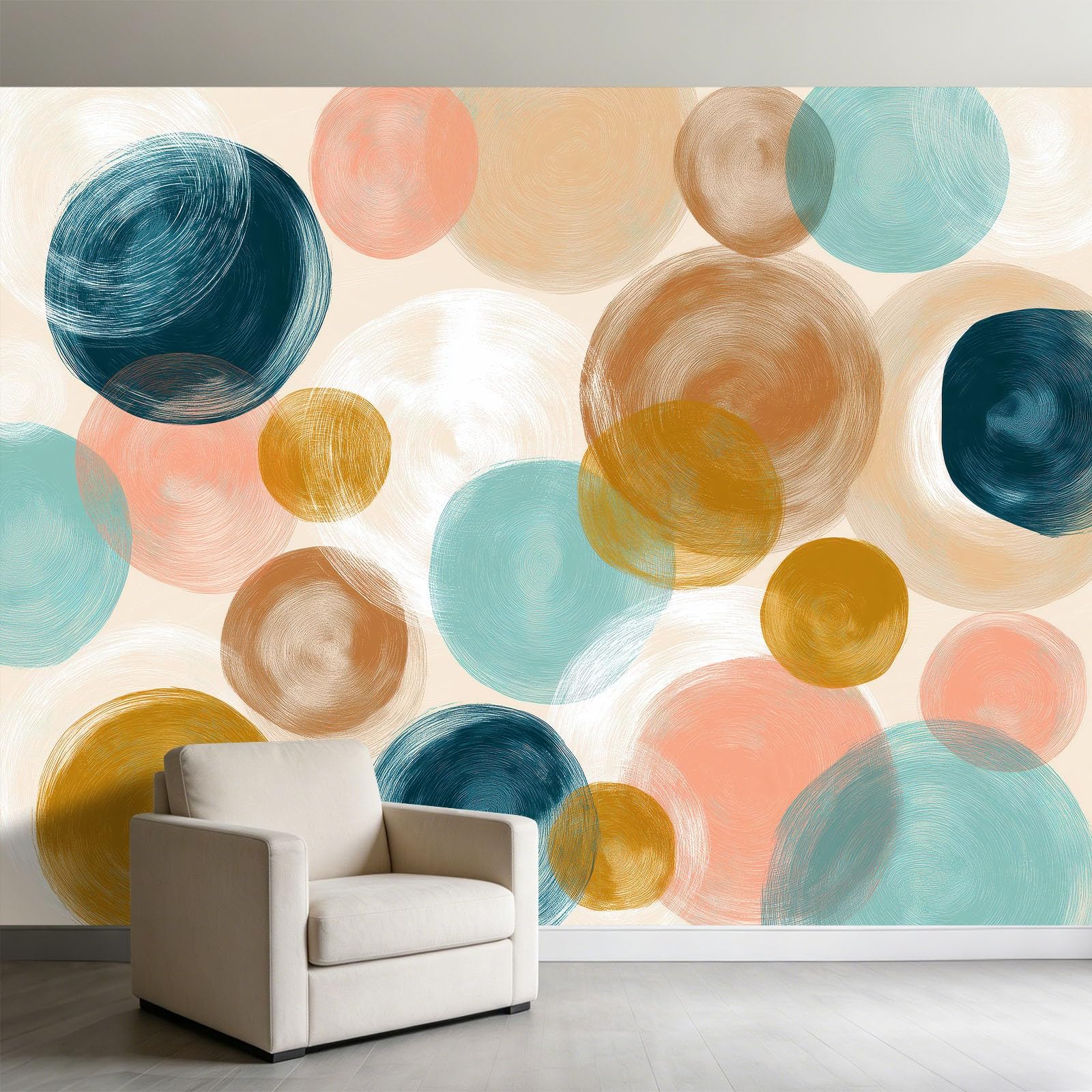 Fototapeta z włókniny, ręcznie rysowana, geometryczny wzór koła, 350 x 256 cm, tapeta ścienna, fototapeta do salonu, sypialni, tapeta na flizelinie, tapeta ścienna, efekt 3D, kolor