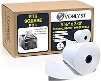 Vista 8 de Rollo de papel para recibos 3 1/8 x 230 para Square Register y sistema Square POS conectado a impresora térmica Star Micronics (paquete de 24 rollos)