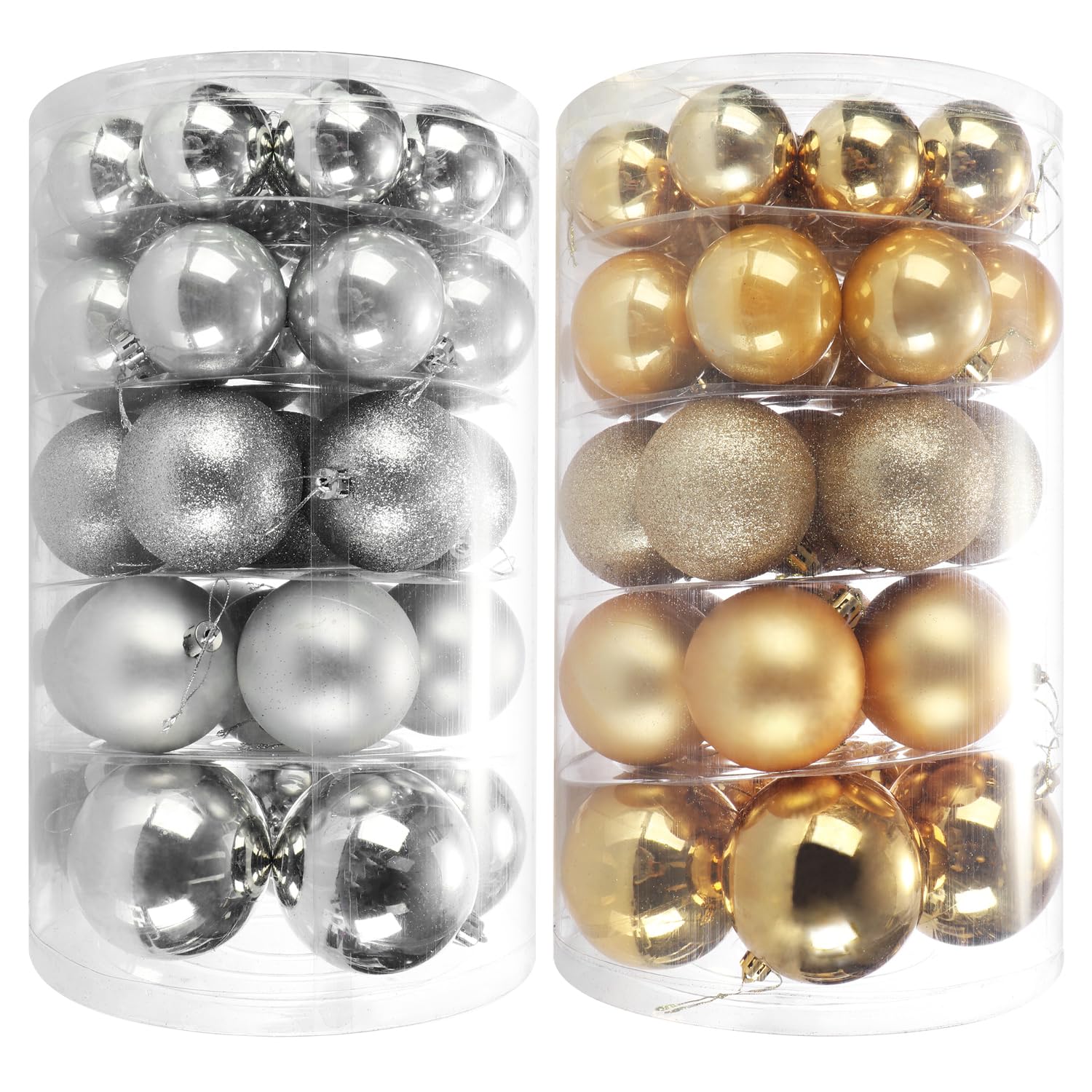 com-four® 84x Weihnachtskugeln, Christbaumkugeln bruchsicher