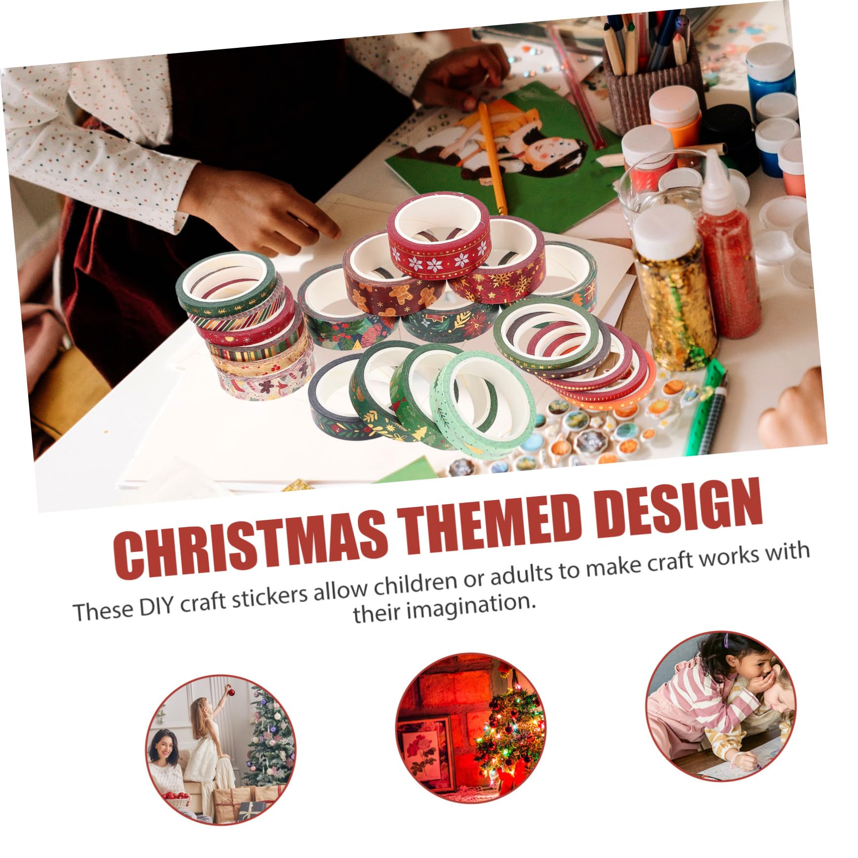 SHINEOFI 84 Rollen Weihnachts-Washi-Tape weihnachten geldgeschenke verpackung geschenkverpackung weihnachten Washi-Notizbuchband selbstklebende Bänder Aufkleber dünnes Washi-Tape DIY-Bänder
