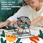 Queensell Bingo Game for Adults - Best Board Game With Metal Cage, Balls Set, and Cards - Family Game for Large Groups