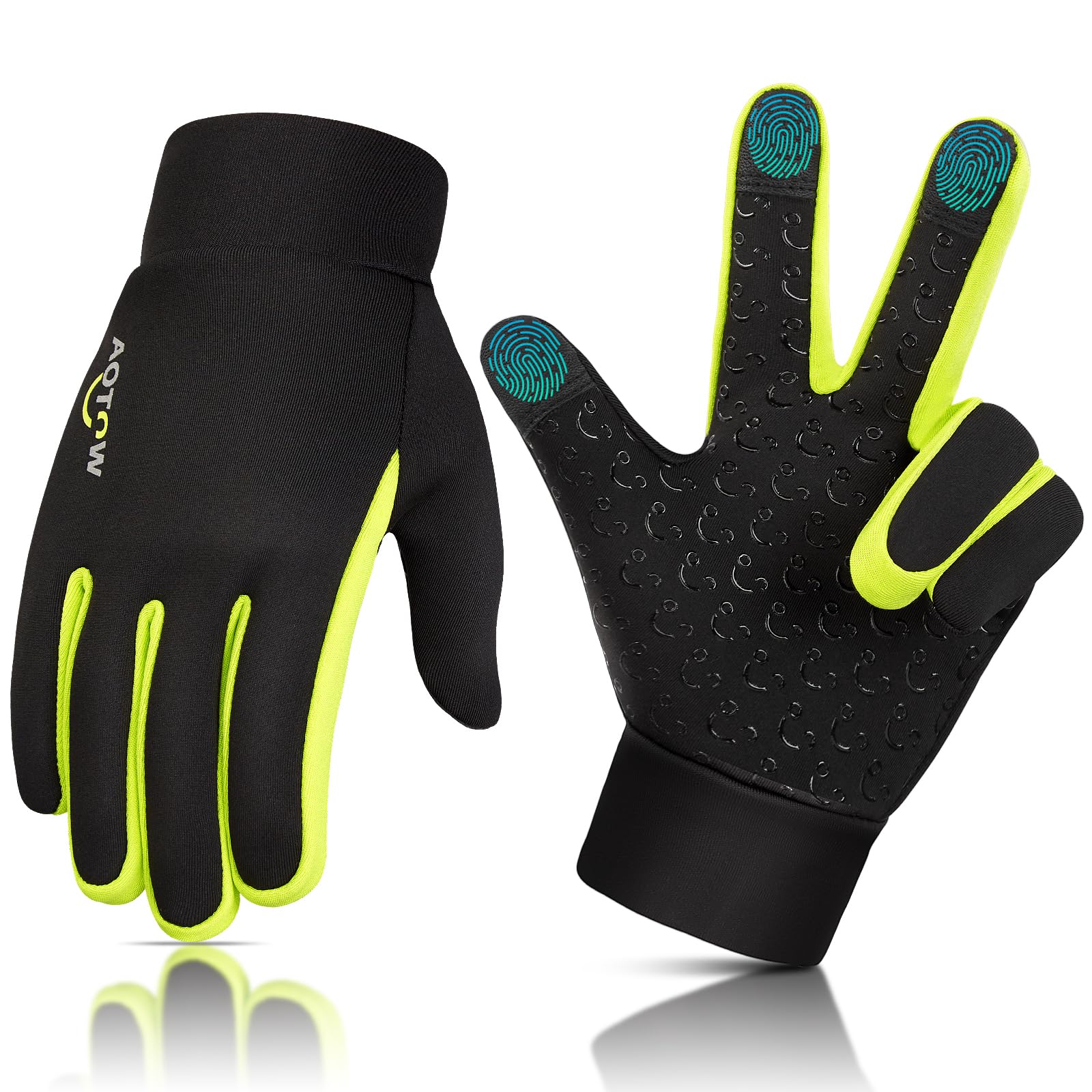 Kids Winter Warm Sports Gloves - Cold Weather Water-Resistant Children Mittens Age 4 12 Years Boys Girls Black