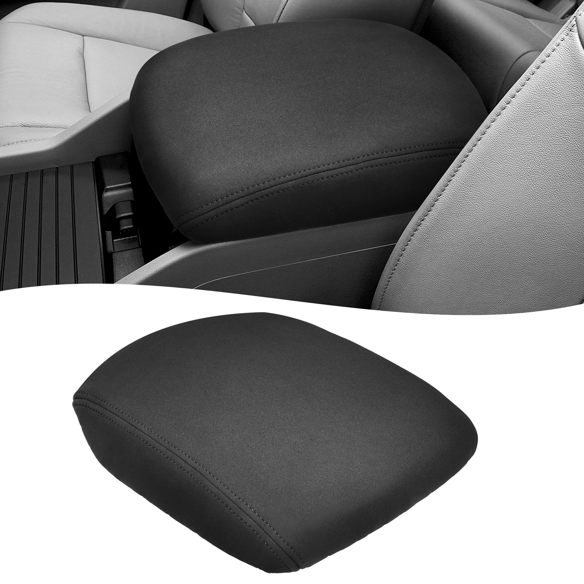 KBH Auto Center Console Cover for Honda Pilot 2009 2010 2011 2012 2013 2014 2015 Neoprene Armrest Covering Arm Rest Protector, Waterproof, Black