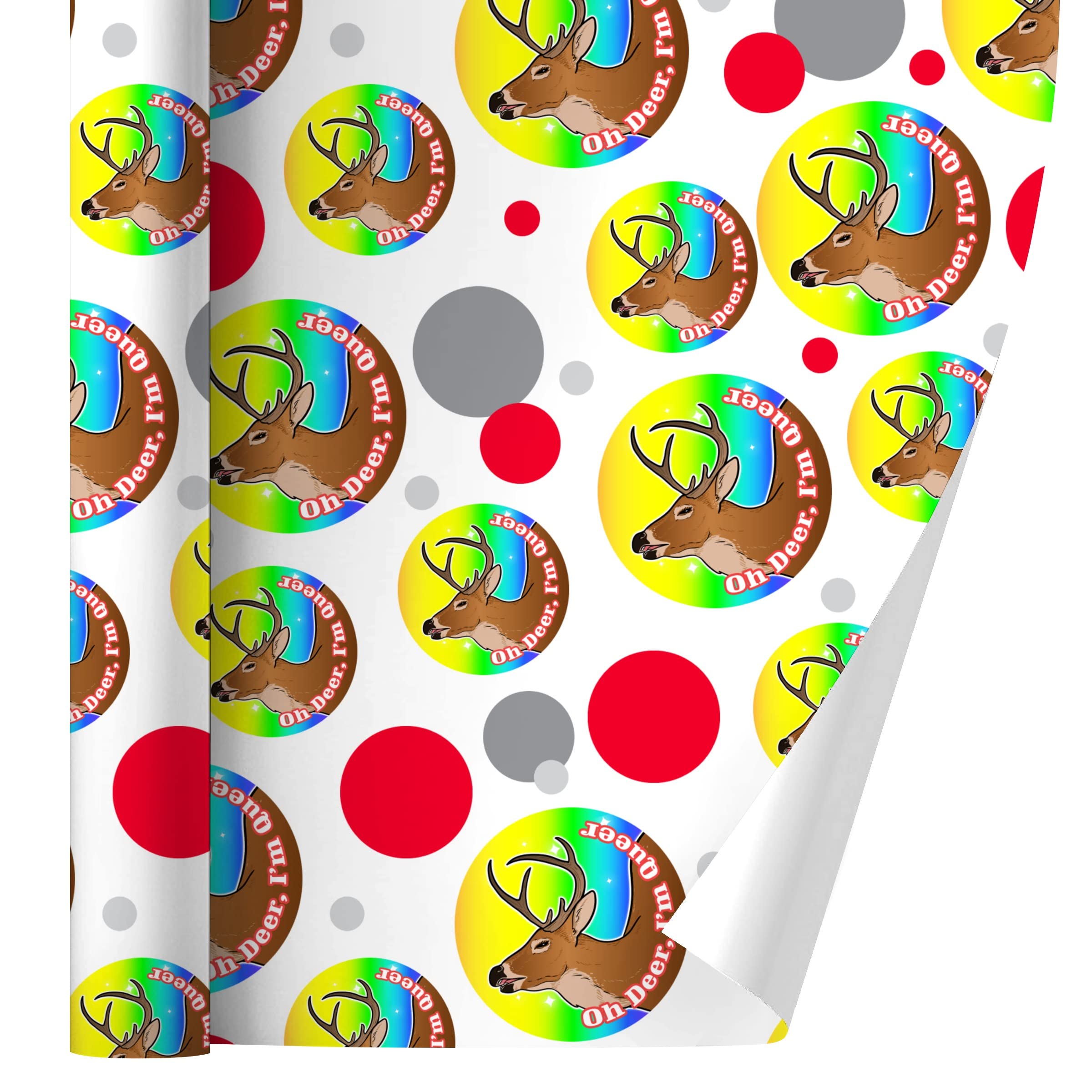 Funny "Happy Gay Pride LGBT Santa" Christmas Wrapping Paper - Novelty Gag Gift Wrap (Multi-Color) 6 thumbnail image