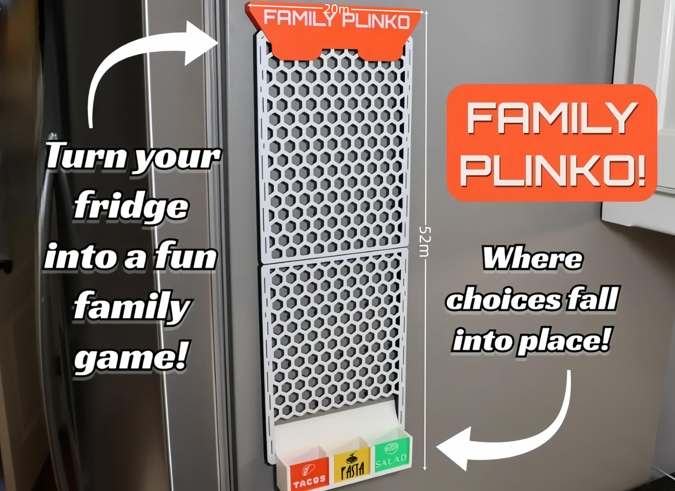 Plinko Board Game, Magnetic Fridge Magnet Drop Game for Kids & Families, Interactive Family Games - Image 2