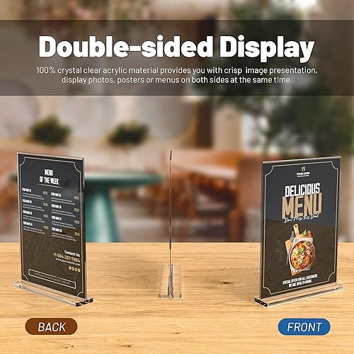 Miniatura 2 de Hmdivor Paquete de 10 soportes acrílicos para letreros de 8.5 x 11 pulgadas, soporte transparente de doble cara para menú, papel, documento, imagen,