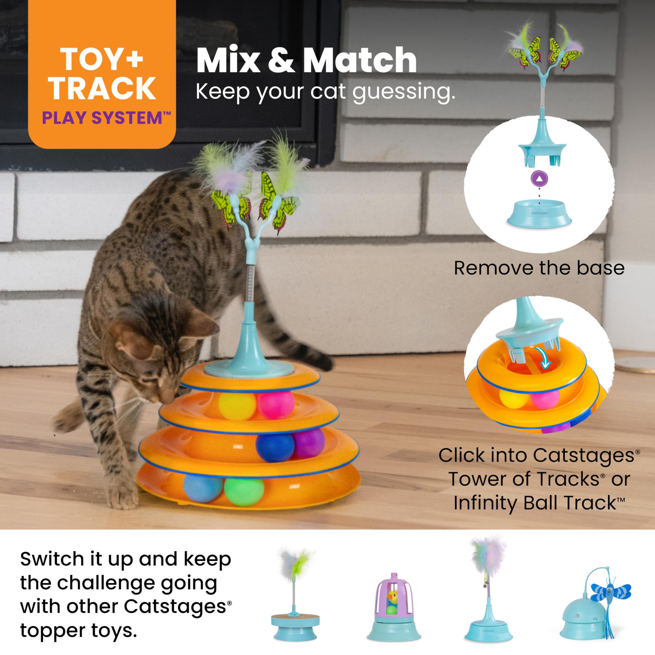 Snapklik.com : Catstages 2-in-1 Bouncy Flutter Bug Spring Cat Toy ...