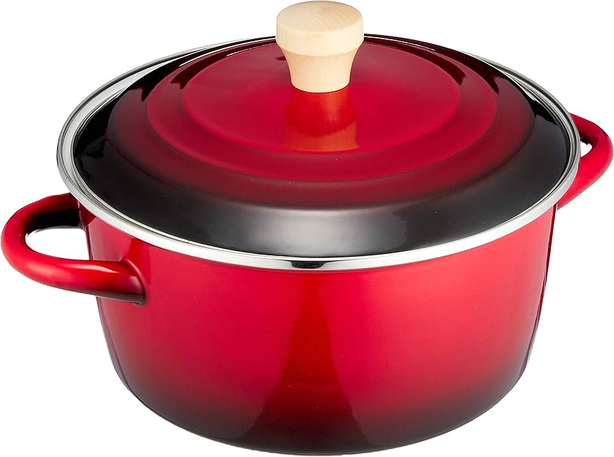 Amazon.co.jp: 和平フレイズ ホーロー 両手鍋 ポトフ ジャム 22cm 赤