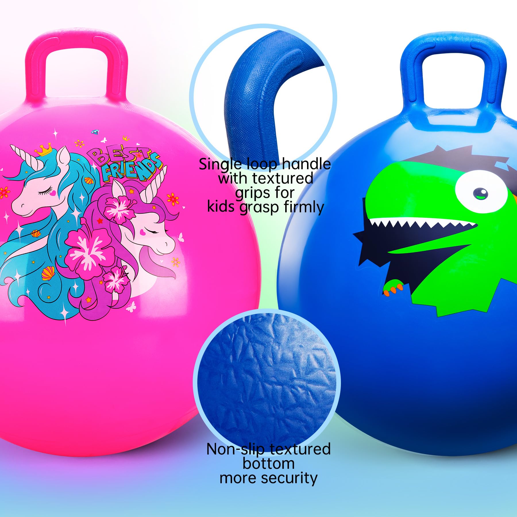 U&C Planet 2 Pack of Space Hoppers Hopperballs with Handle Hopper Toys for Kids Age 3-8 Garden Game Indoor & Outdoor Play Gifts for Children - Image 3