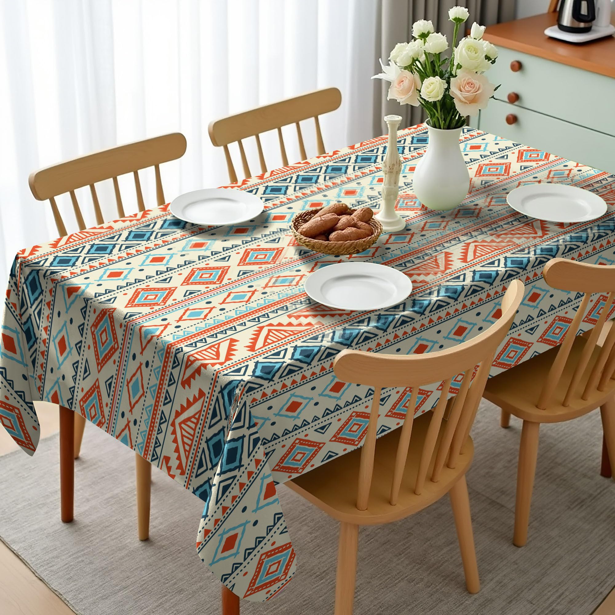 高級テーブルクロス　ドバイ　ハンドメイド Amazon｜Ambesonne トライバルテーブルクロス メキシコスタイル