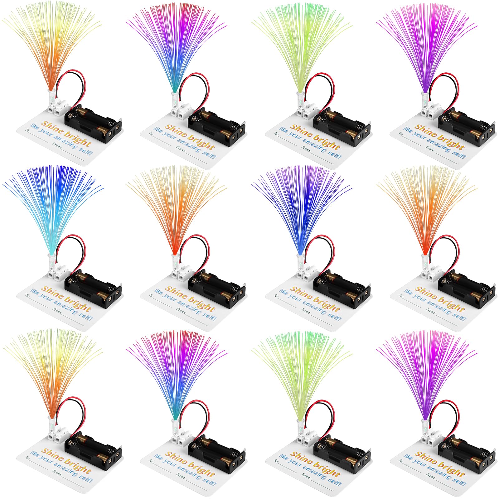 12 Bulk Craft Kits for Kids 8-12, STEM Activities Science Projects for Girls, Fiber Optic Light Experiments, Simple Electric Circuits Classroom Gifts for Class 2nd 3rd 4th Grade Activity — view 7