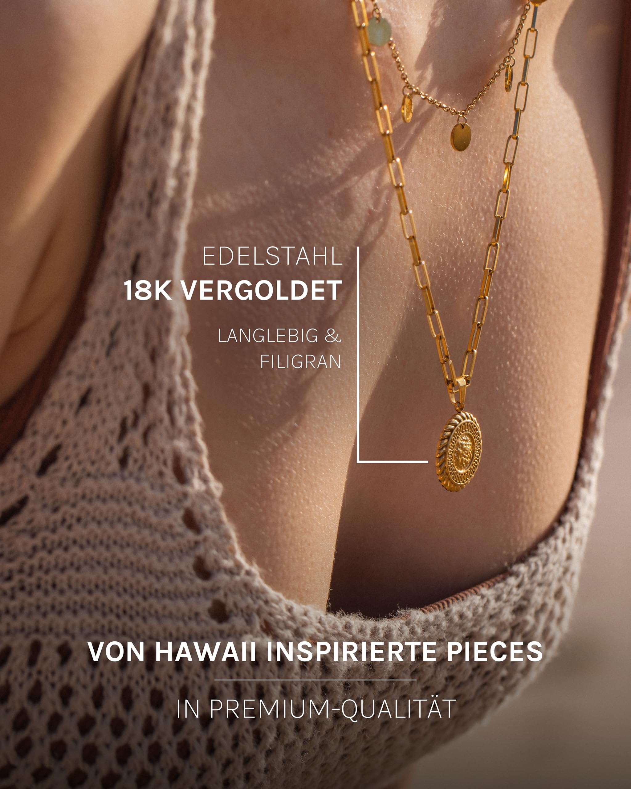 Purelei Waina Kette Damen – Halskette Damen aus langlebigem Edelstahl – Wasserfeste Kette – 50-55 cm Länge verstellbar – Halskette für deinen individuellen Look