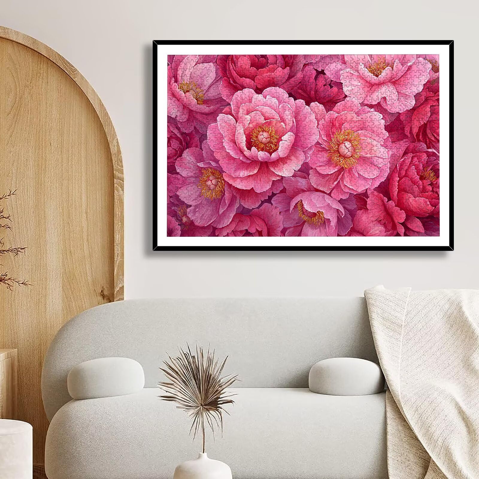 Puzzle 2000 sztuk dla dorosłych dzieci, puzzle z drewnianym kwiatem dla dorosłych, wymagające różowe łamigłówki, rodzinne gry edukacyjne, łamigłówki z pudełkiem do dekoracji domu, prezent dla kobiet i