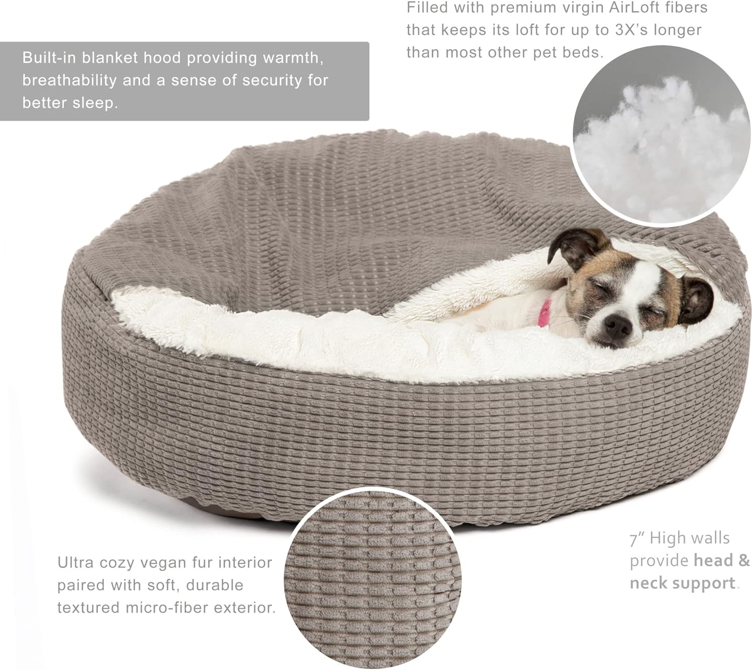 dog bed with blanket