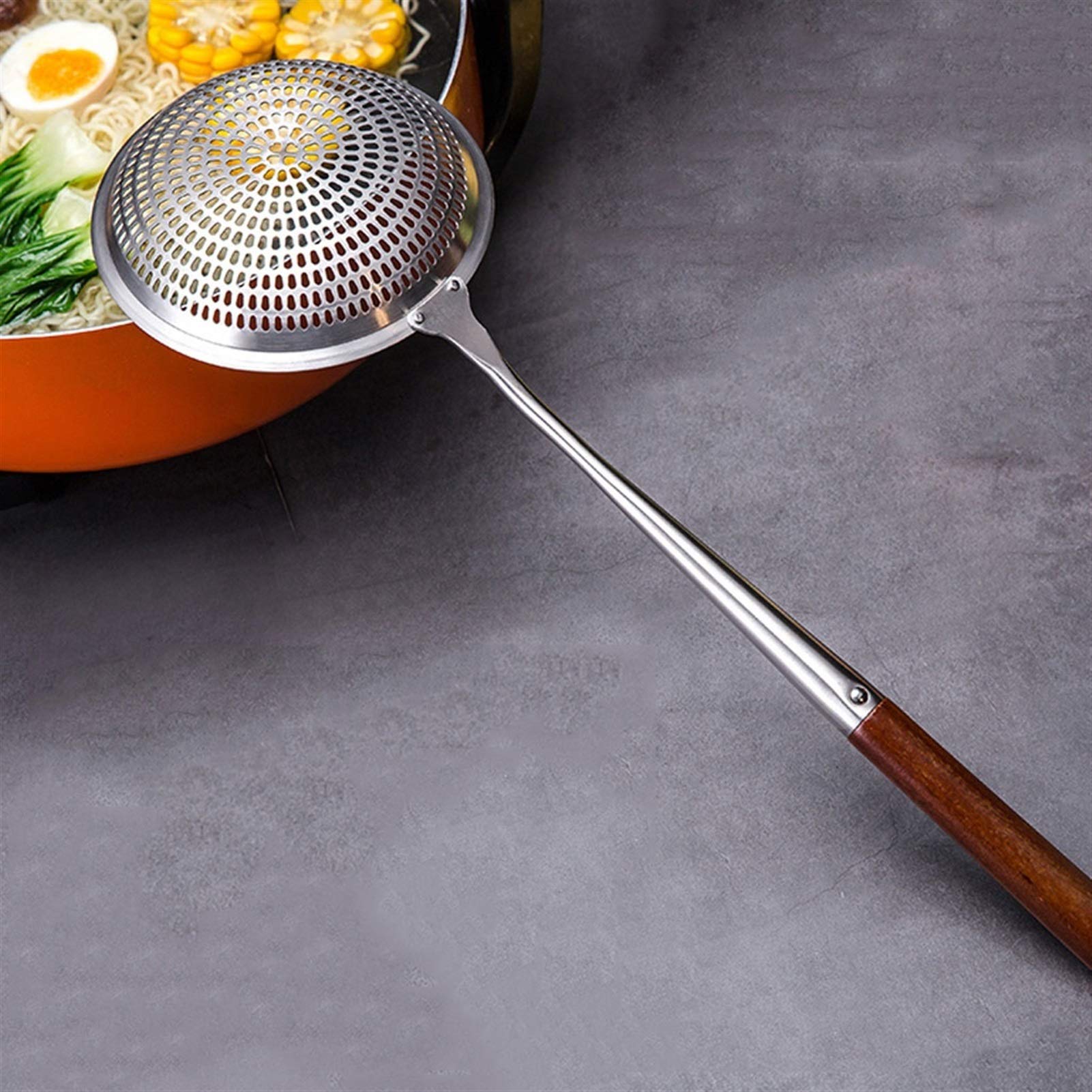 Cuchara agujereada Colador de Acero Inoxidable, colador Fino, hogar y colador Comercial de Acero de 13,1 Pulgadas de Largo colador
