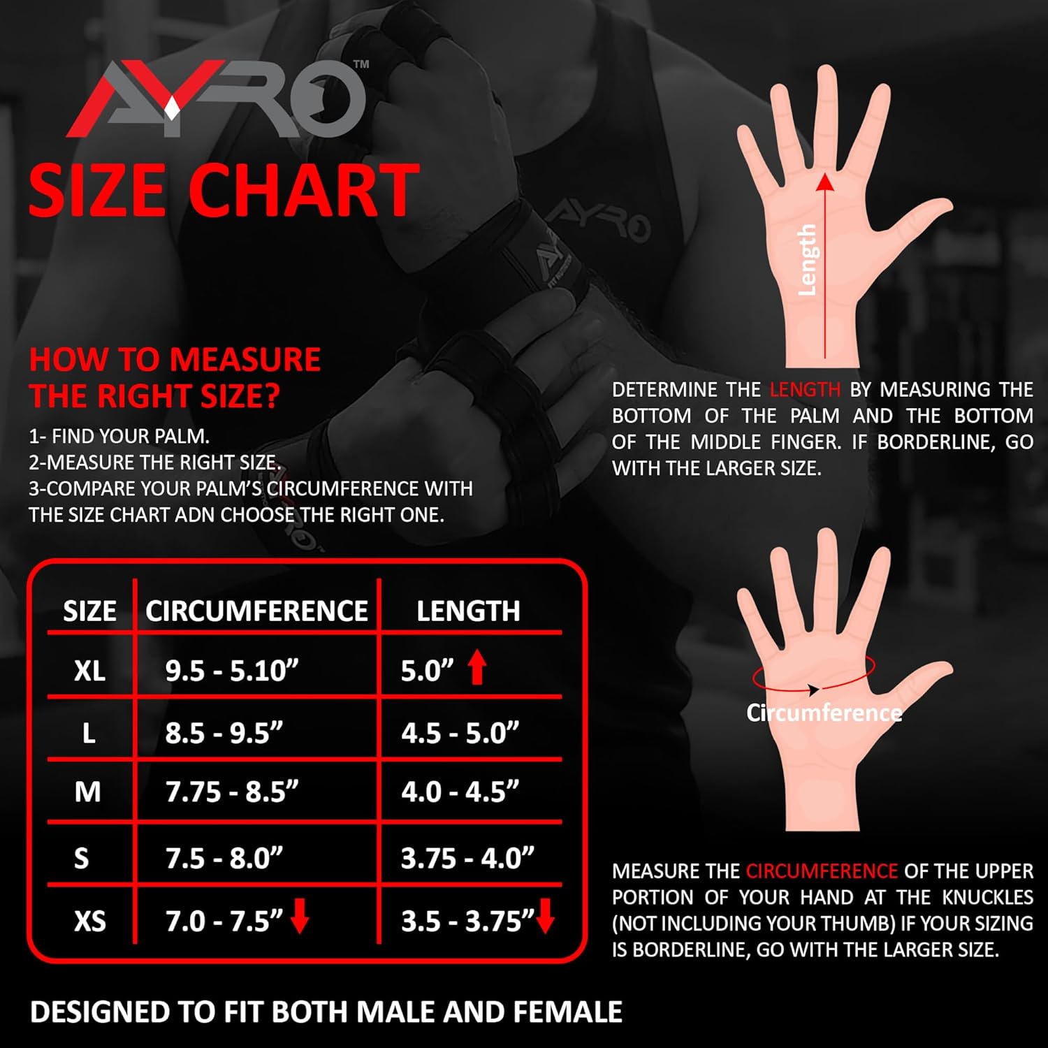 AYRO Workout Gloves for Men & Women – Gym Gloves for Men, Weight Lifting Gloves, with Wrist Support, Breathable Palm Padding, Non-Slip Grip – Ideal for Gym, Fitness, Cross Training, Cycling Gloves - Image 4