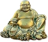 Zensational Laughing Buddha Statue for Good Luck – Buddha Statue for Home – Buddha Décor for Living Room - Feng Shui Décor Buda - Buddha Statues for Home Decor – Large Gold Budda for Wealth