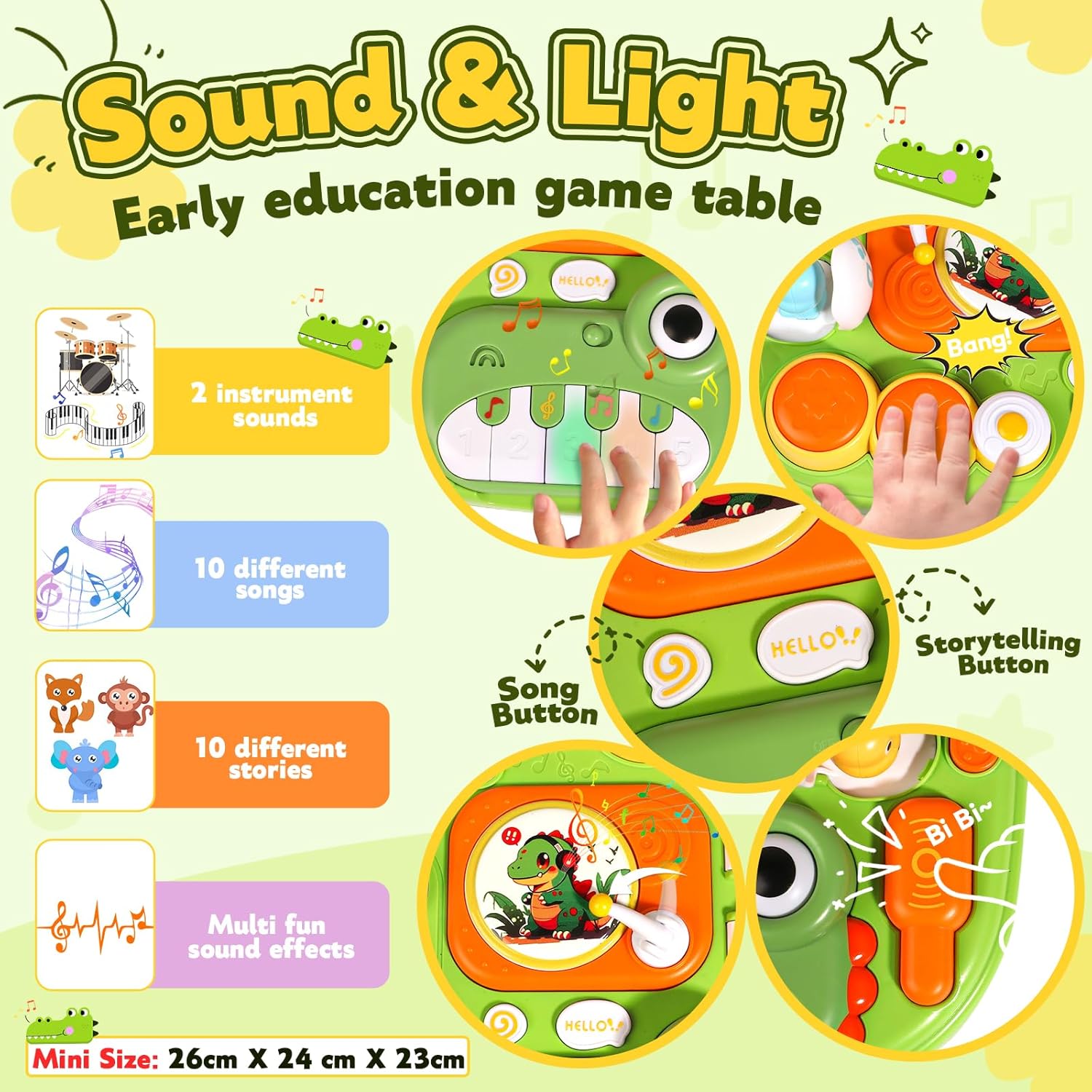 Activity Table for 1 Year Old Musical Toys for 1 Year Old Boys Sensory Toys for Baby with Sound Light Early Education Game Tiny Table Storytelling Mini Piano Drum Keys Baby Toys Gift for 1 2 Year Old 6 81EJLeZPyUL. AC SL1500