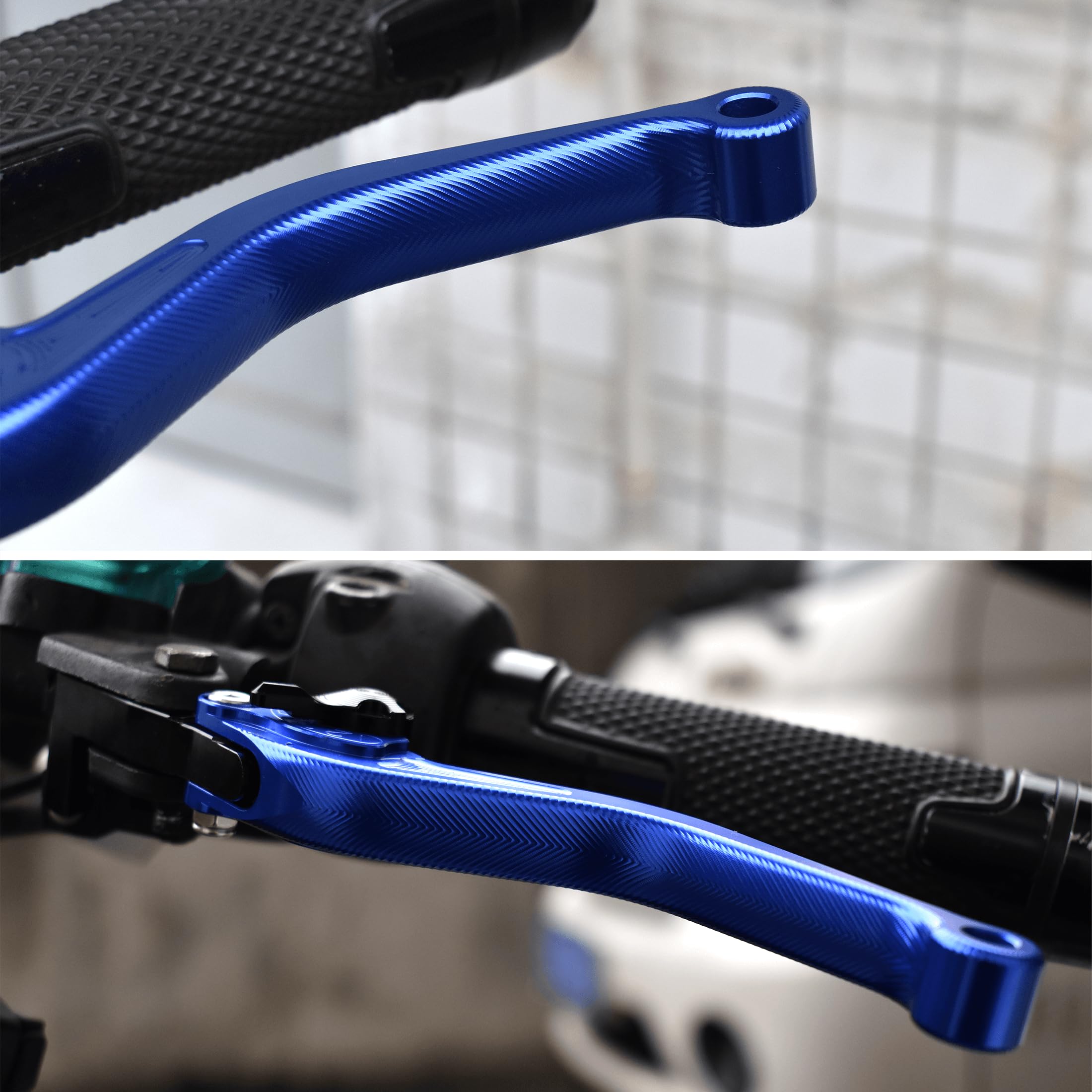 3D Fischgrätenmuster Kurzer Bremshebel Kupplungshebel für Suzuki GSX-S 125 150 2020-2024, CNC-Aluminiumlegierung hergestellt (Red)