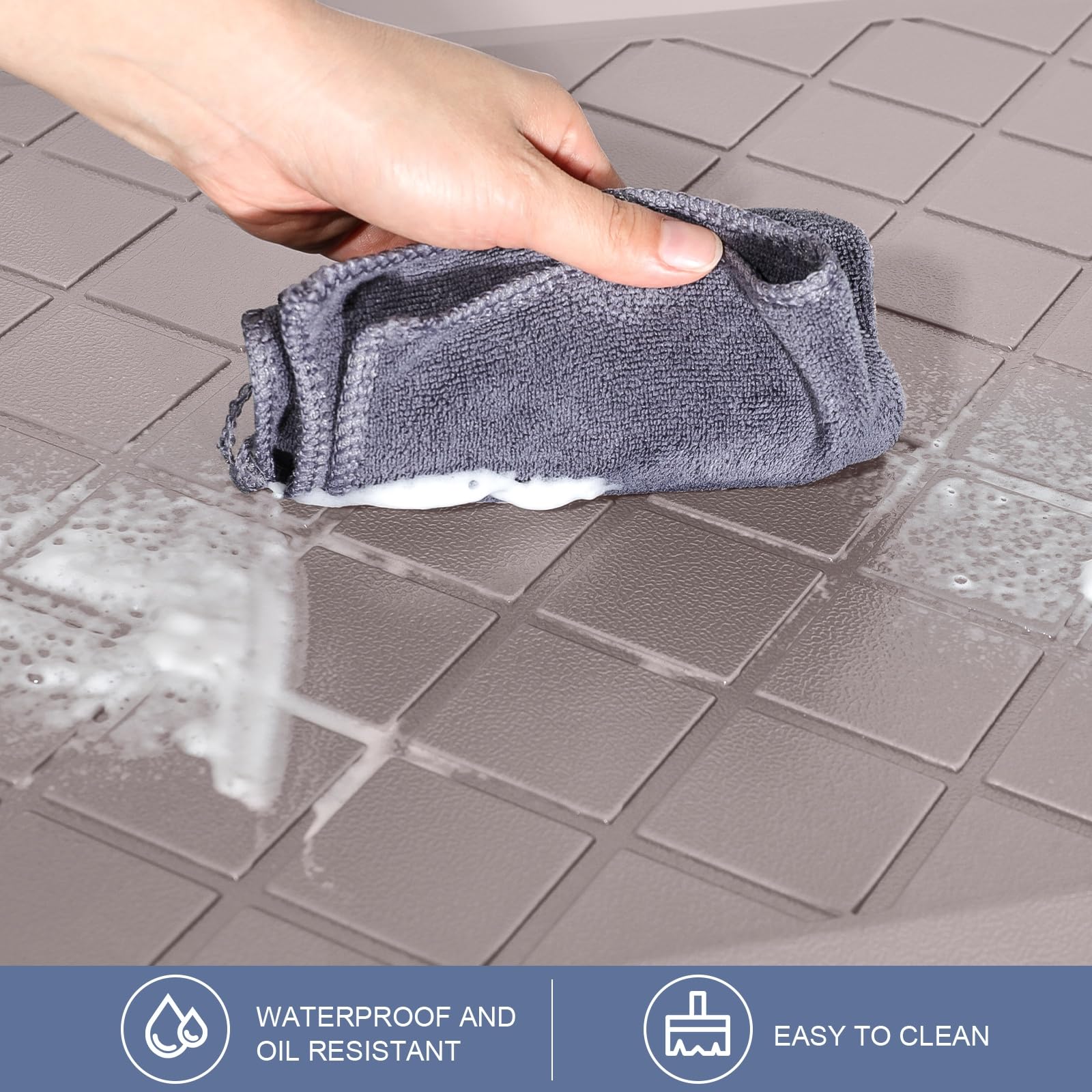 Tapete de Cocina Acolchado, 2 Piezas, alfombras de Cocina antifatiga, alfombras de Cocina Resistentes y Antideslizantes, ergonómicas y cómodas de Espuma para el hogar, Oficina, Fregadero,