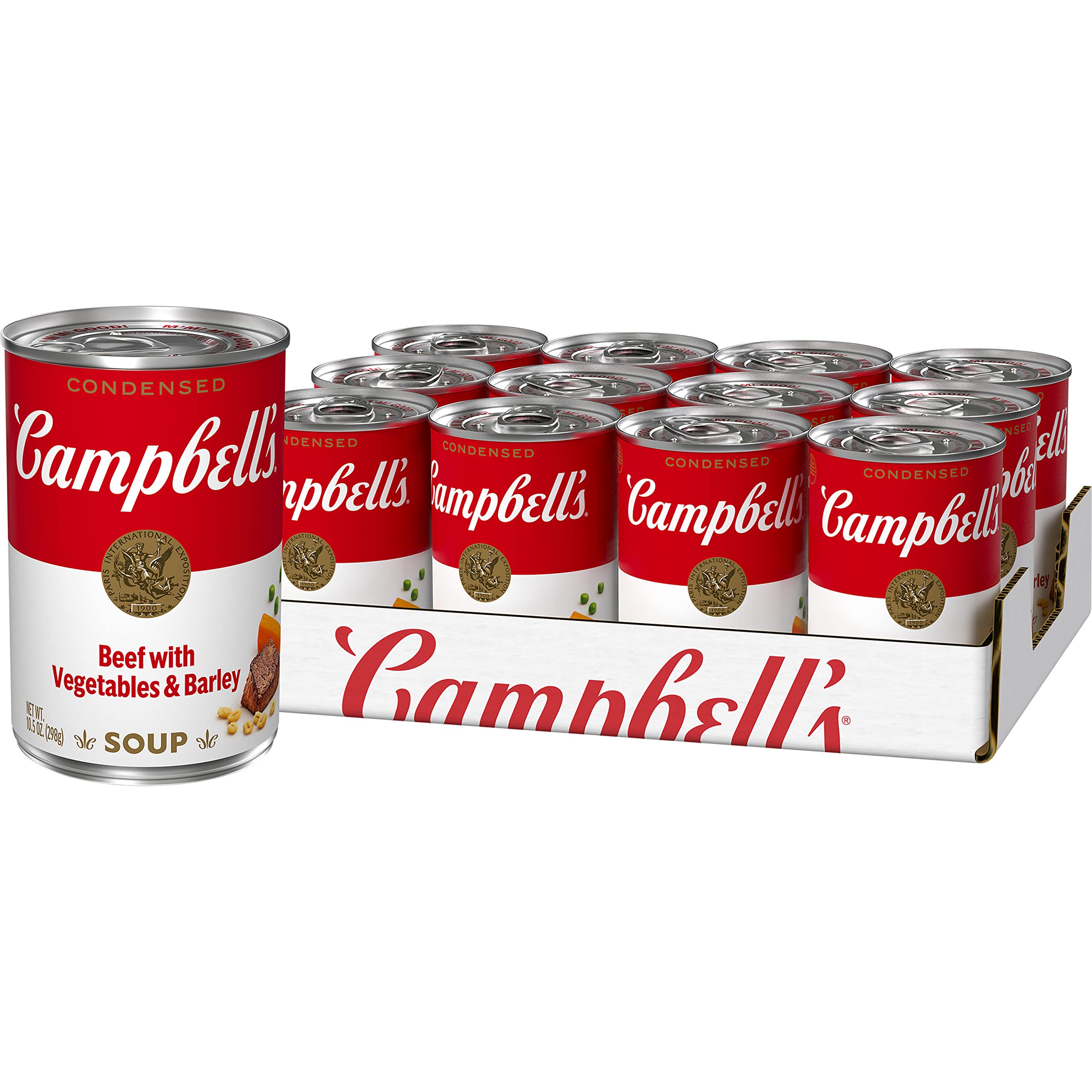 Campbell's Condensed Beef Soup With Vegetables and Barley, 10.5 oz Can (12 Pack)