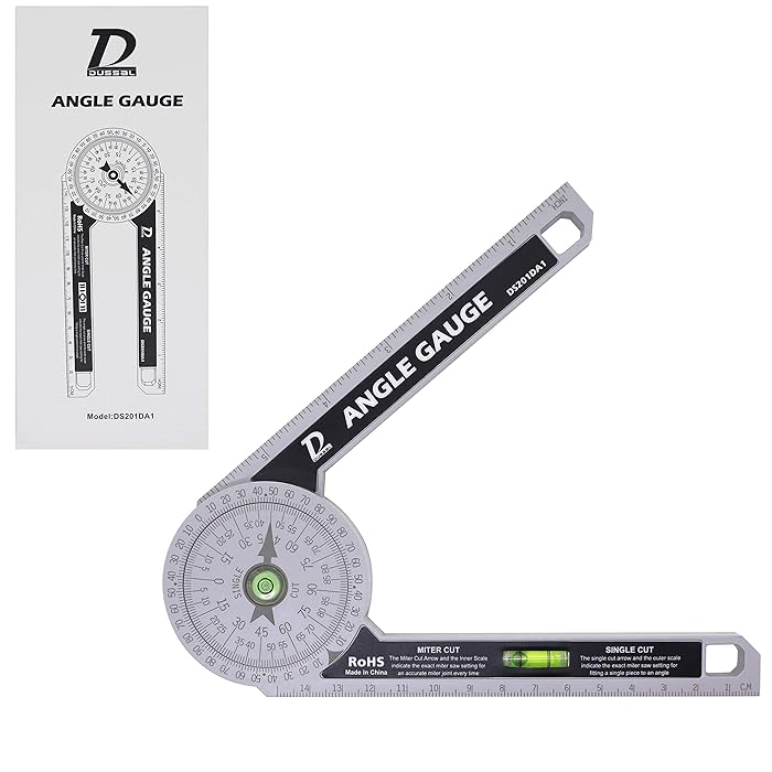 Buy Miter Saw Protractor Inside & Outside Corner Angle Gauge Multifunction Miter Protractor with