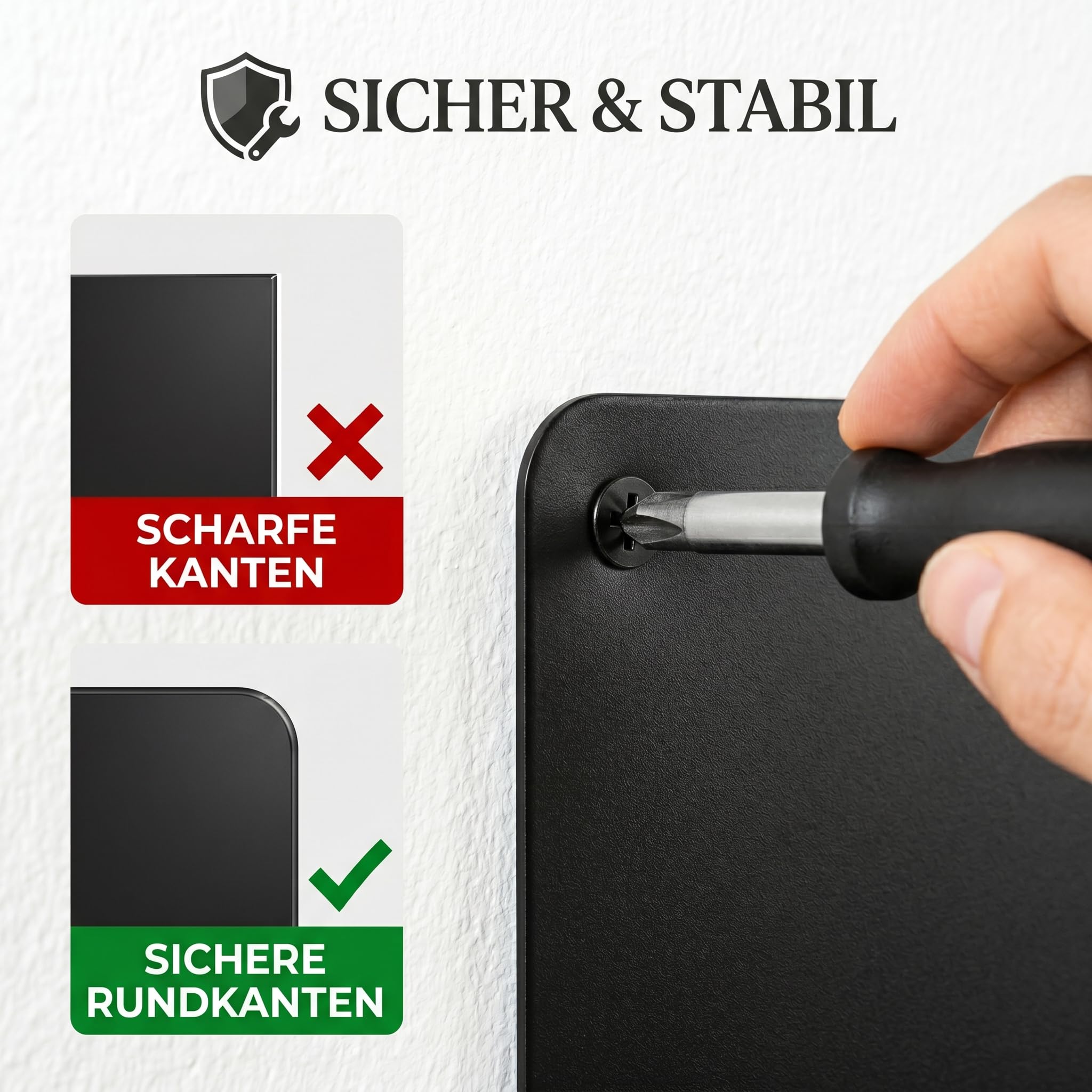 Schmale Magnettafel Schwarz 30x42cm: Platzsparend Matt Magnetwand Schmal für Souvenir Magnete für Kleine Räume & Reiseliebhaber