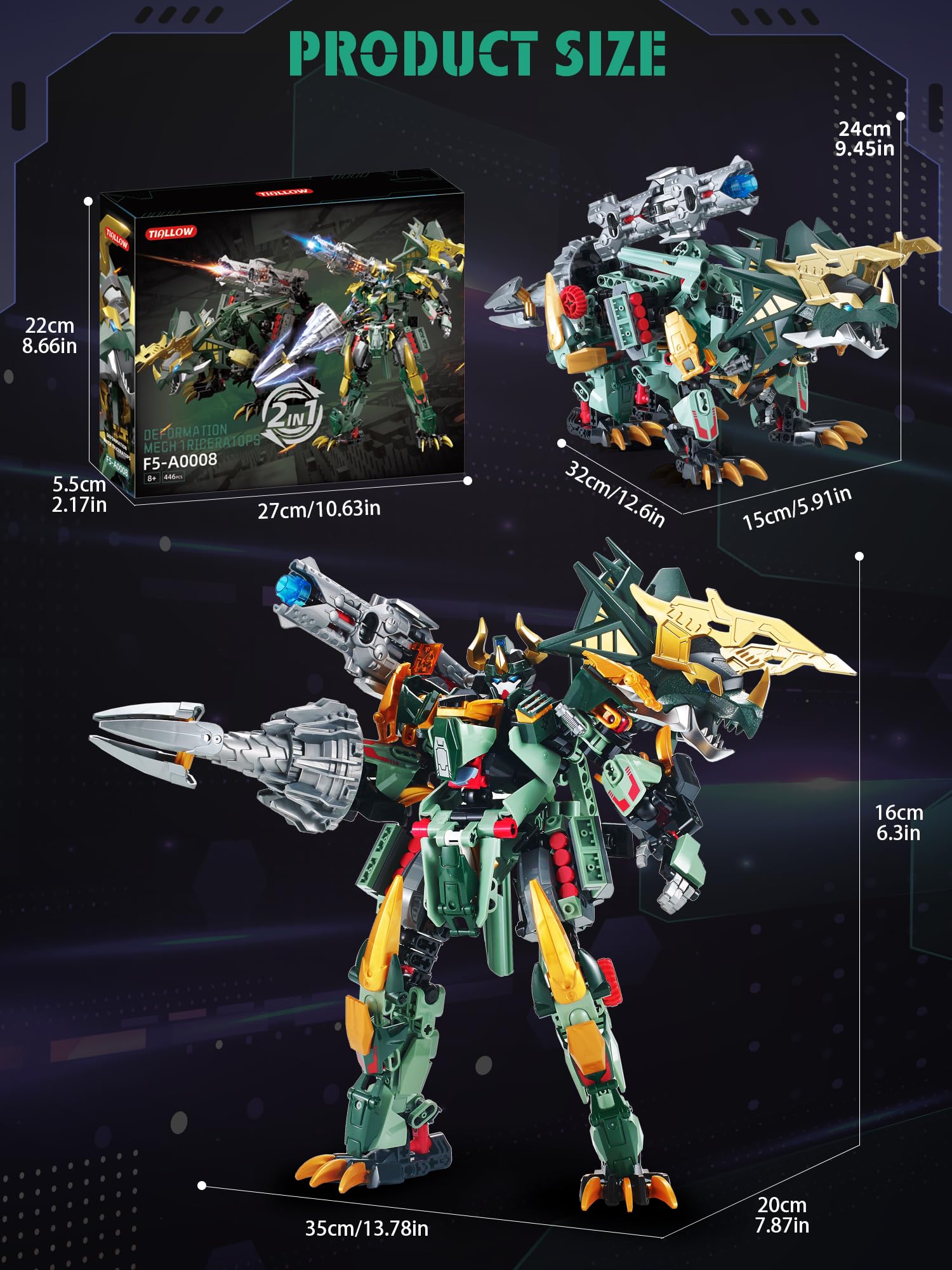 Amazon.co.jp: TIALLOW 恐竜セット メカトランスフォーム