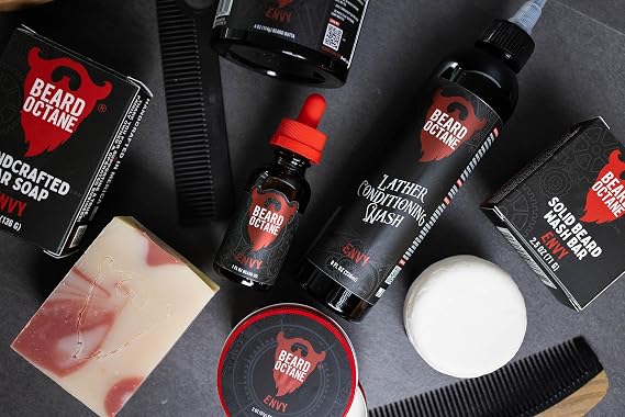 Beard Octane Beard Balm for Men Envy (Cologne: Citrus, Bergamot, Vanilla) Light Hold & Conditioning With Shea 2oz