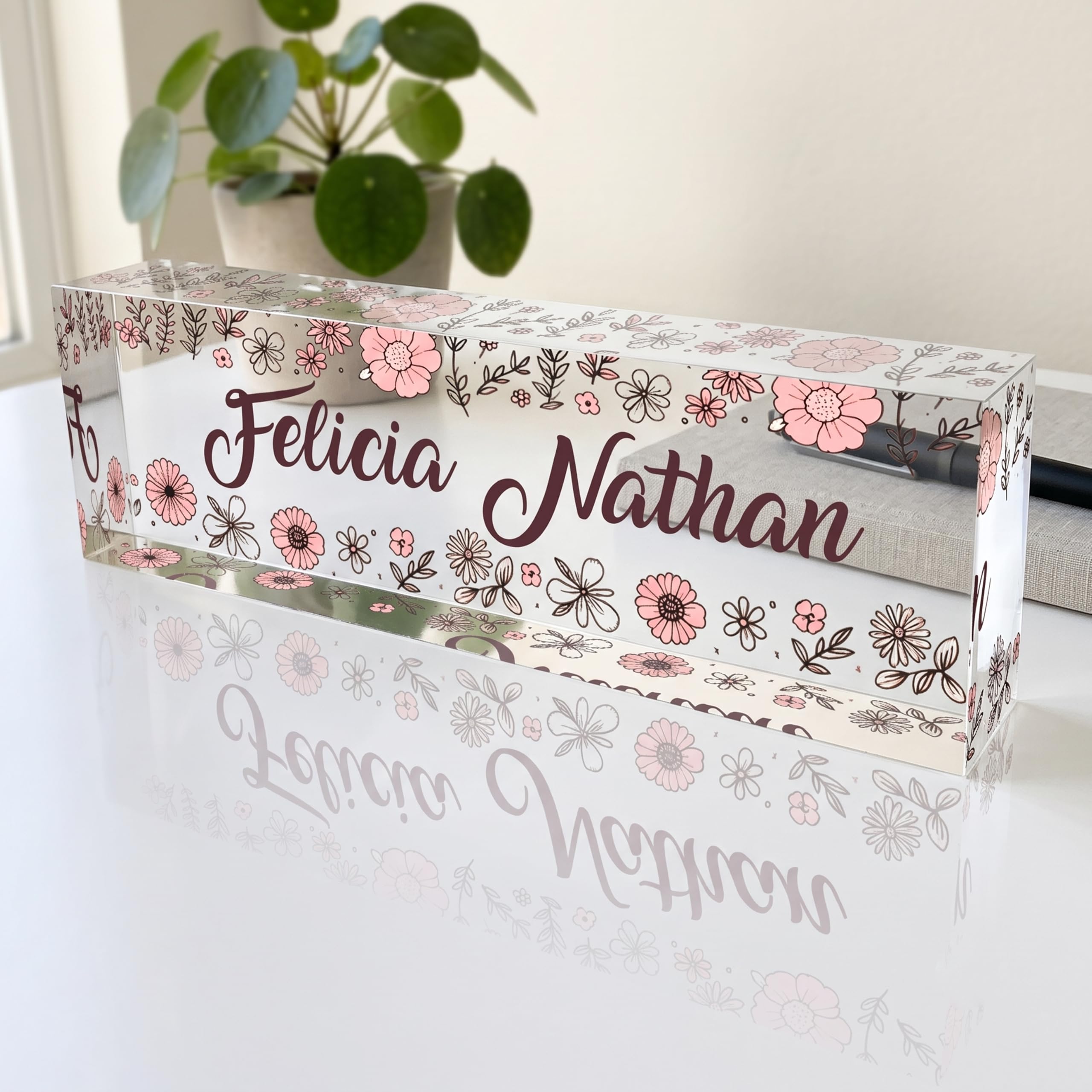 Personalized Clear Acrylic Desk Nameplate