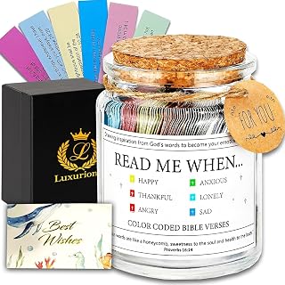 Bible Verse Jar, Religious Gifts For Women & Men, Read Me When Bible Verses Jar For Daily Encouragement, Christian Gifts & Graduation award For Men & Women, Unique Gift For Mother & Father
