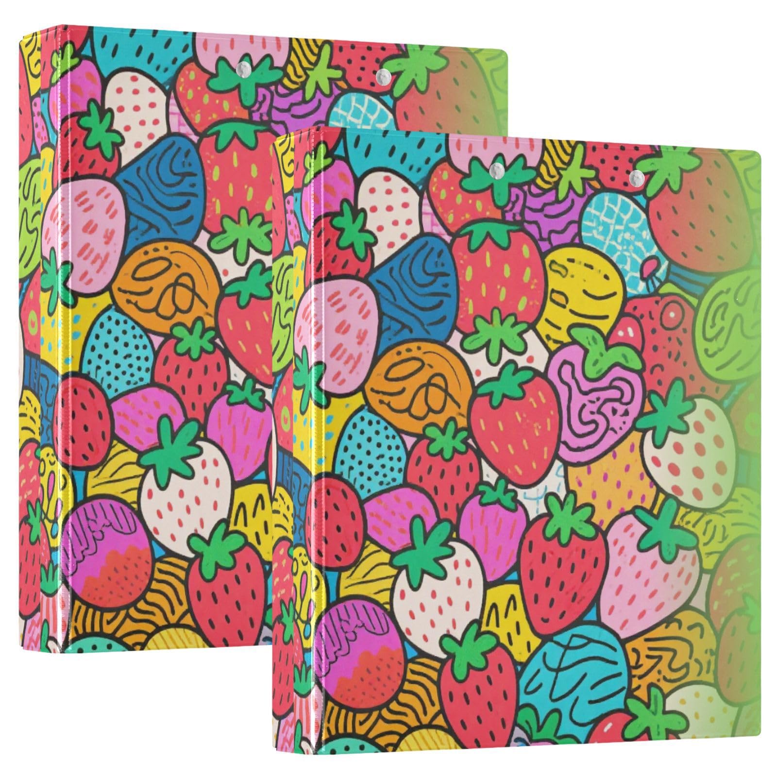 Raccoglitori da 1 e 1/2 pollice Colorato Pois Fragole