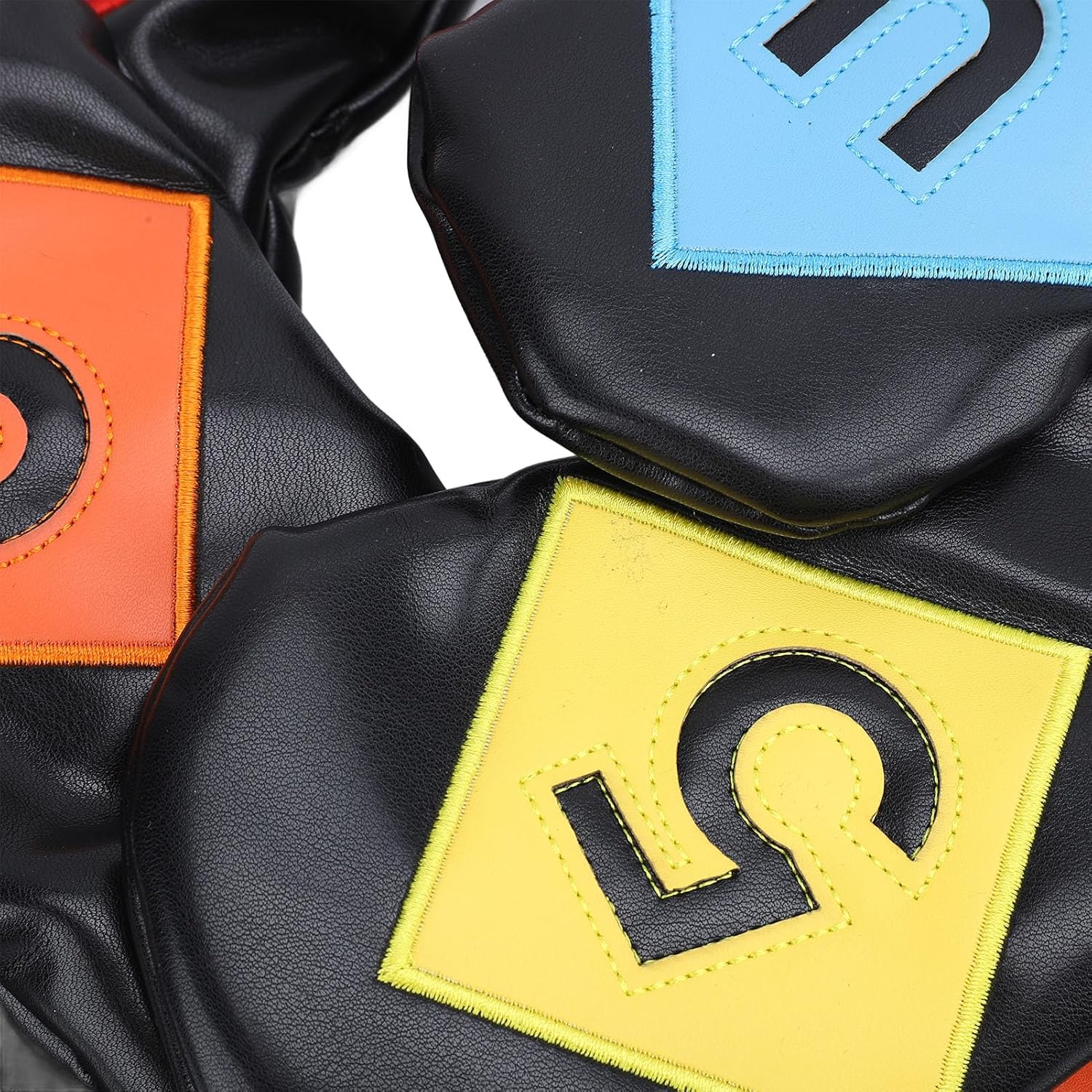 Golf Club Head Cover PU Leather Stylish Elegant Design Complete Protection for Golf Training and Practice 4Pcs Set