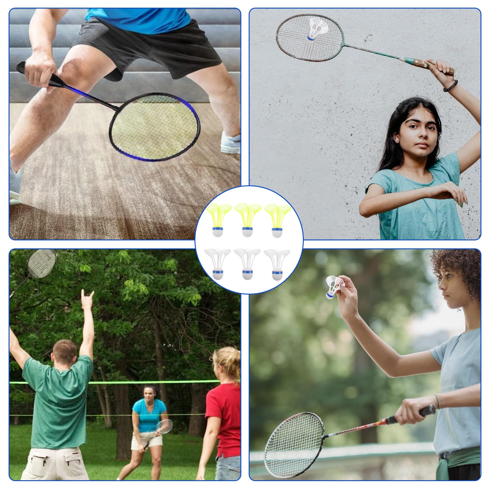 6 Pezzi Volano Badminton Antivento in Nylon Birdies Ideale per Principianti Famiglie e Professionisti Palline da Badminton con Grande Elasticità e Durata Badminton