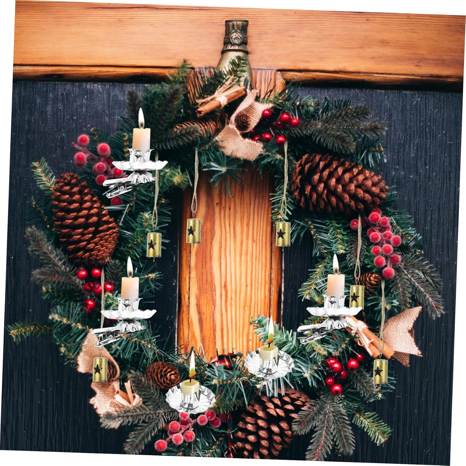 144pcs Silver Candle Holder Clips Flower Shaped Clips for Christmas Tree Decorations Stable and Candle Holder Ornaments for Festive Home Decor