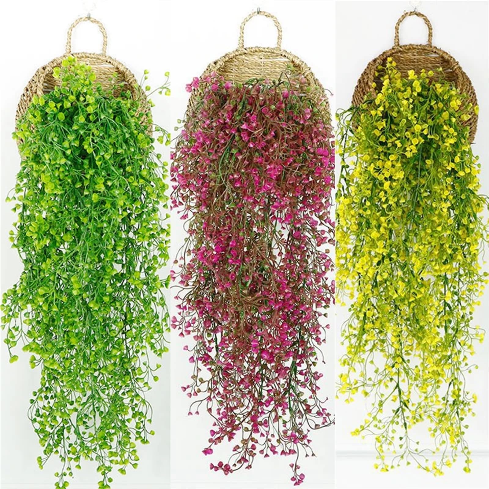 girlanda kwiatowa, Roślina ścienna Admiralty Willow, dekoracja na balkon, wesele, zielony liść(Multi colored 4)