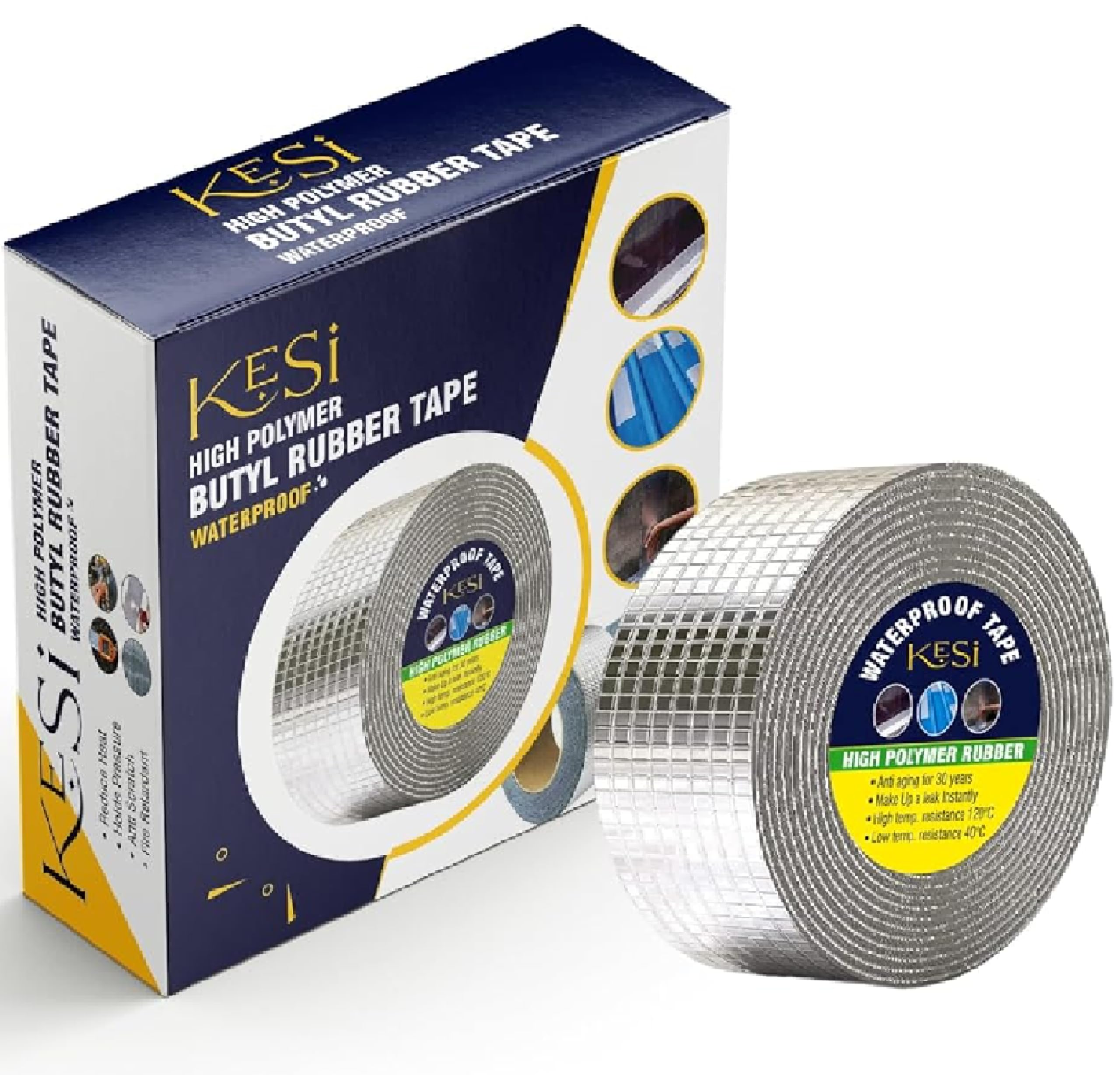 kesi Leakage Repair Waterproof Tape for Roof Leakage Pipe Water Tape Leakage Solution Aluminium Foil Tape Waterproof Adhesive Tape Sealing Butyl Rubber Tape Surface Crack, Pipe Rupture (B0BNQJN96G) Amazon Price History, Amazon Price Tracker