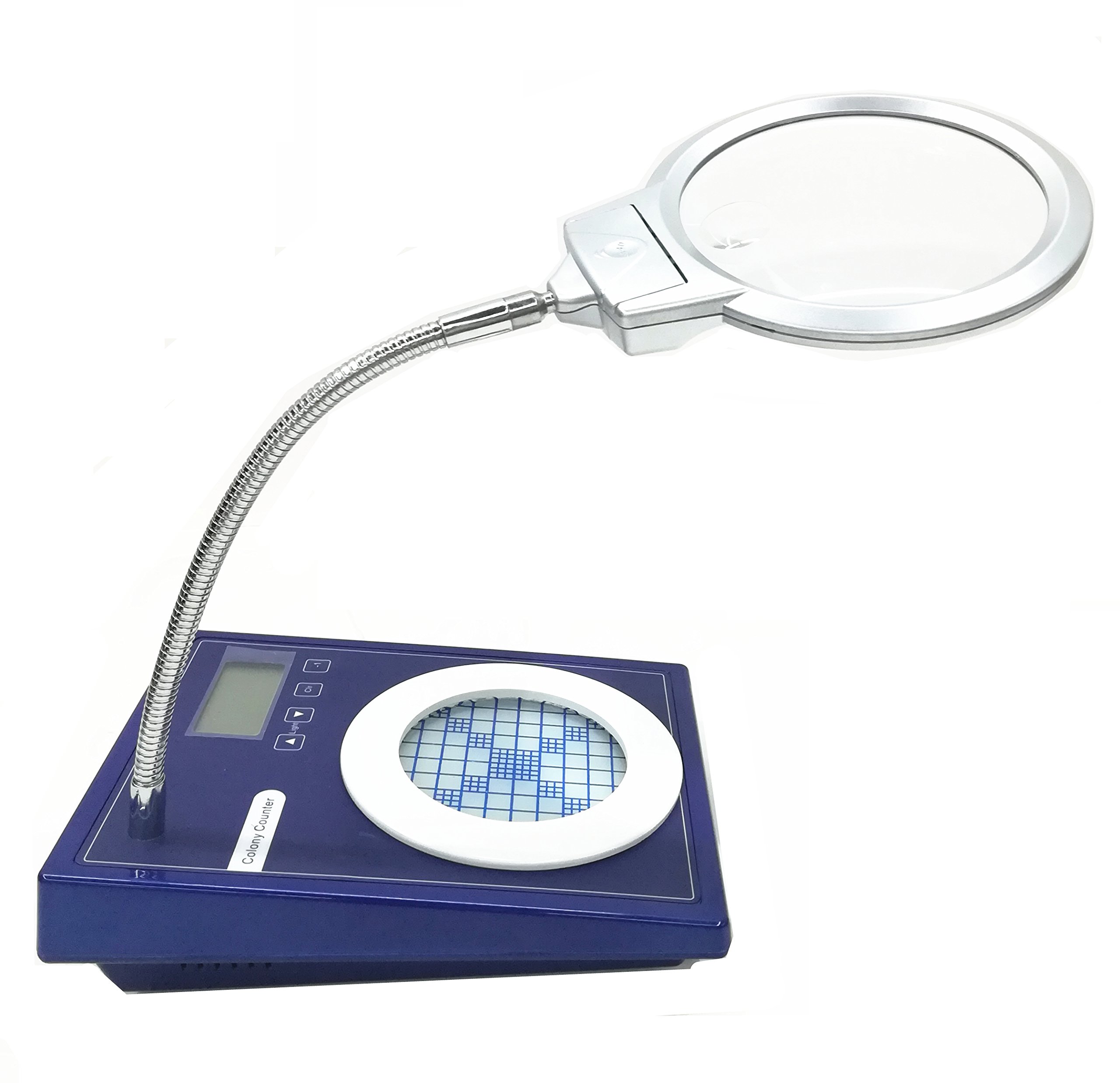 CGOLDENWALL Contador de voz digital de colonias para imaginar bacterias colonias Petri-Dish de hasta 90 mm JK-CC-30A con informe de voz automático