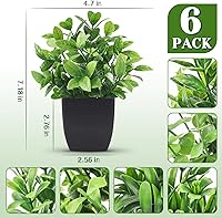 Vista 2 de Der Rose Paquete de 6 plantas artificiales para el hogar, oficina, granja, baño, decoración de estantes para interiores