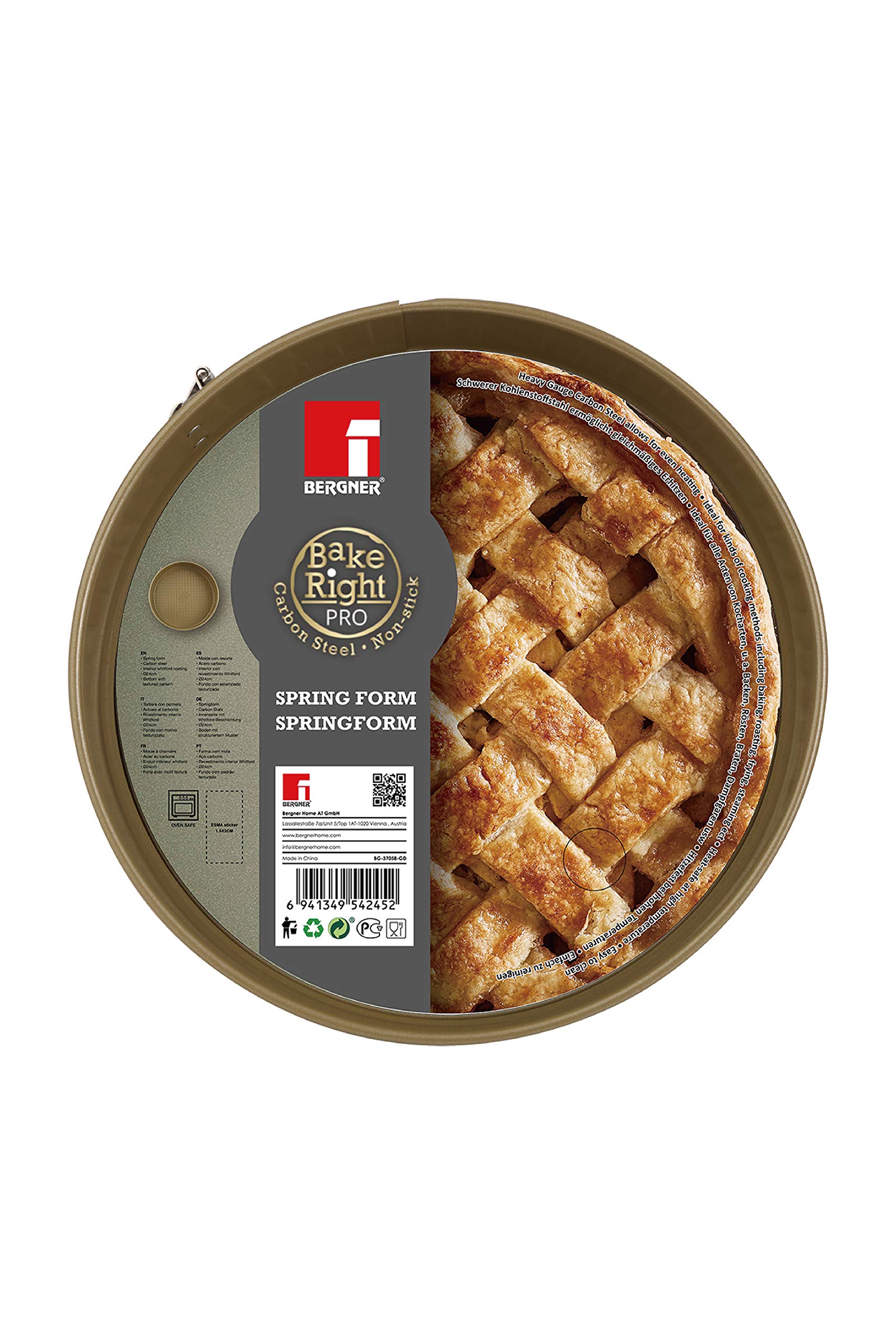BERGNERBAKERIGHT PRO SPRING FORM 24CM, CARBON STEEL,BG37058GD