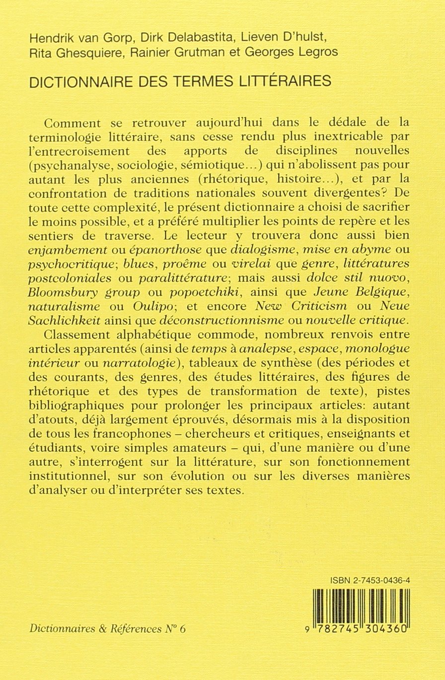 Dictionnaire des termes littéraires