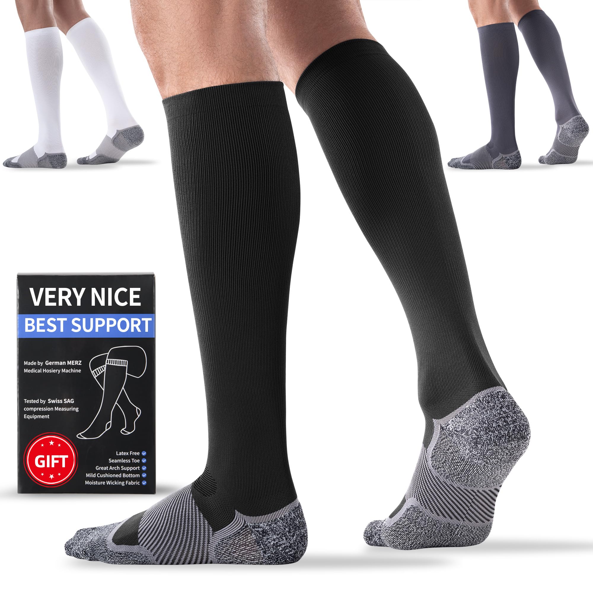 Bbfrey Medical Compression Socks 3-Pack
