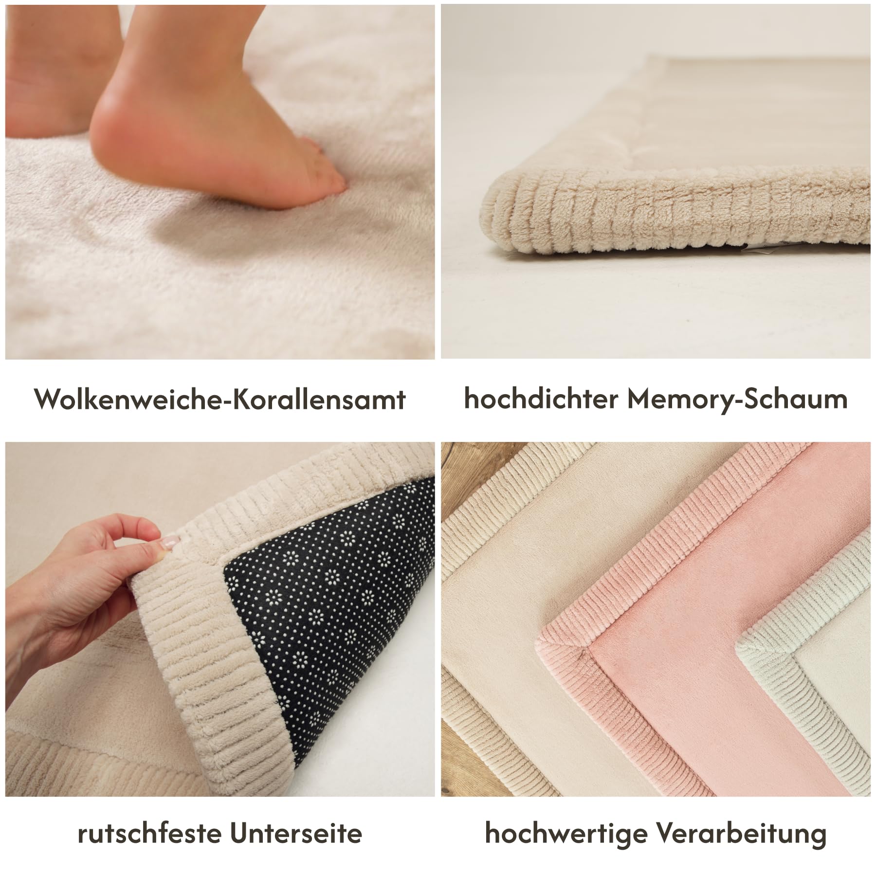 Hakuna Matte Wolkenweiche Spielmatte, 170 x 120 x 2,5 cm, Beige | Hochwertige Krabbelmatte mit Hochdichter Polyurethan & Rutschfester Unterseite – Teppich für Kinderzimmer