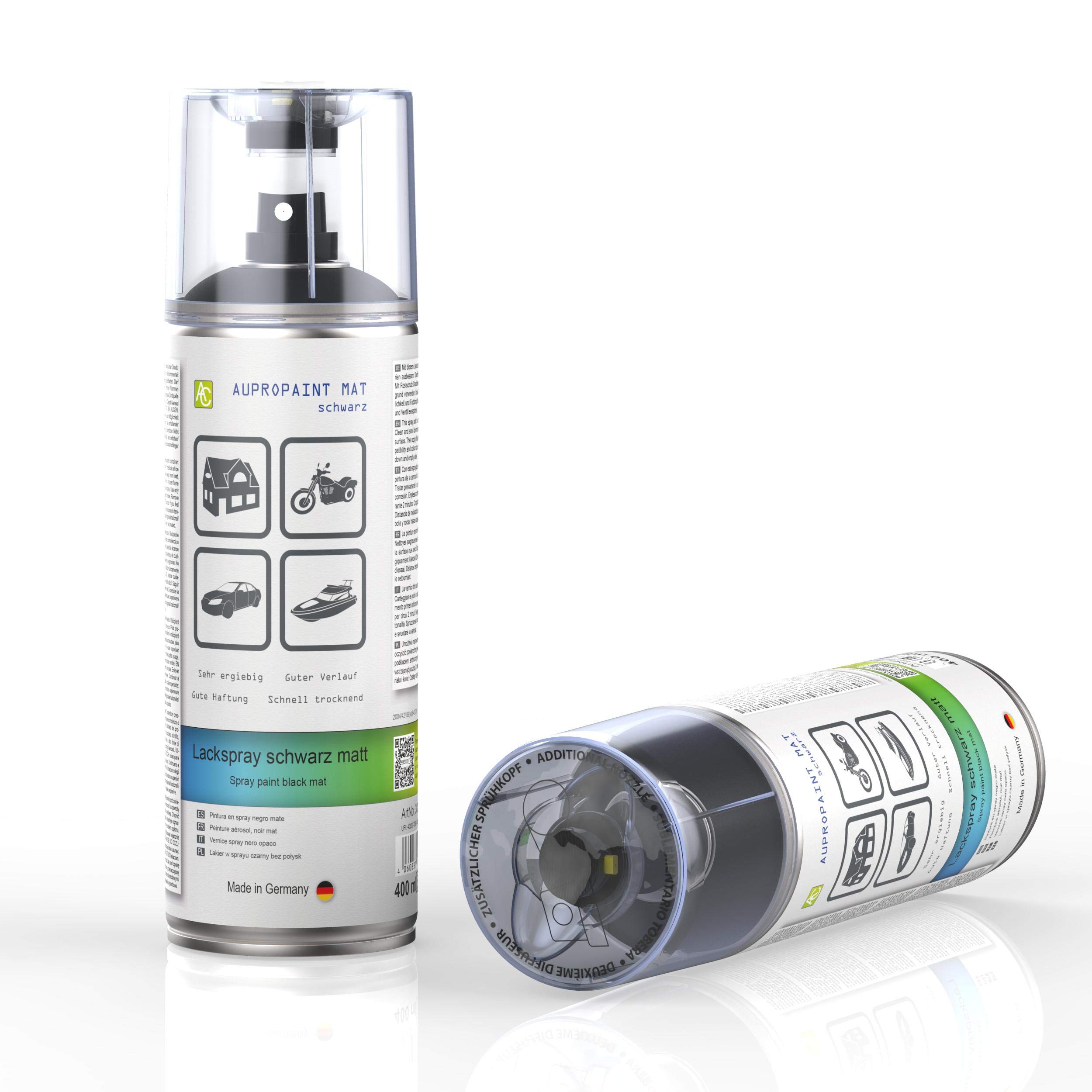 AUPROTEC Lackspray AUPROPAINT MAT schwarz matt Sprühlack Auto Lack Spray 12x 400ml